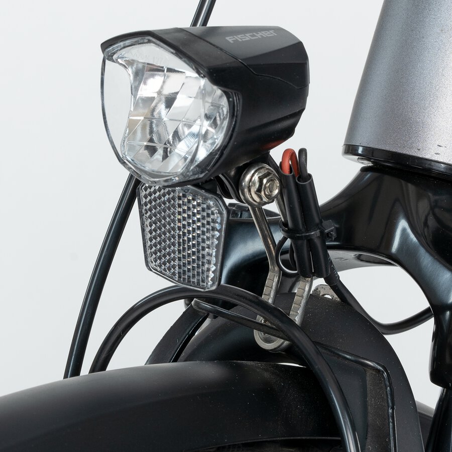 Faro Bici LED Fischer 25 Lux Dynamo - Nero, Omologato StVZO, Con Riflettore E Protezione Sovratensioni